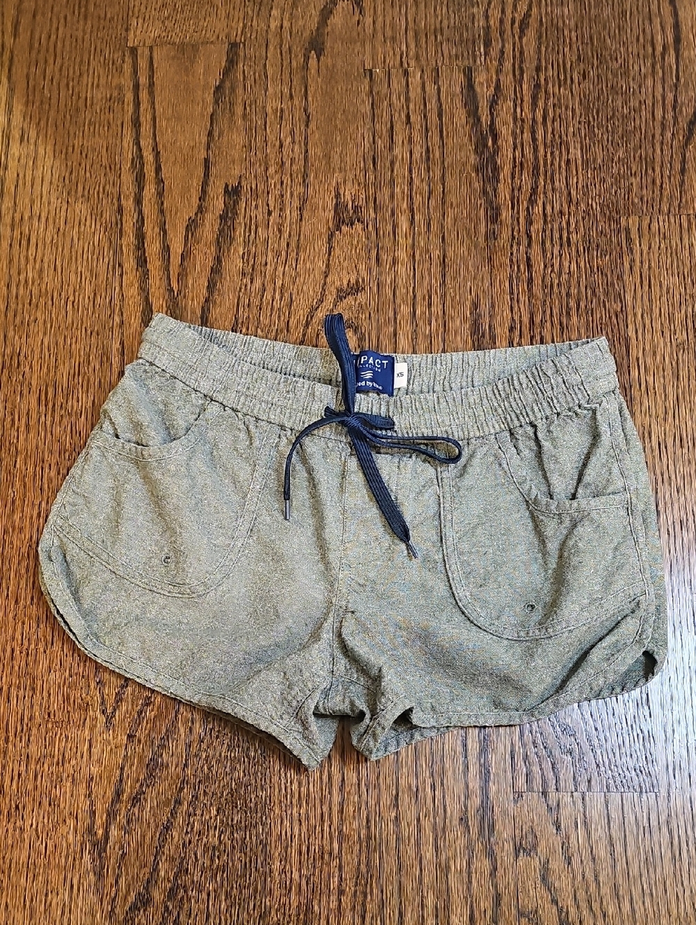 United By Blue Impact Collection Olive Drawstring Shorts with Navy Tie